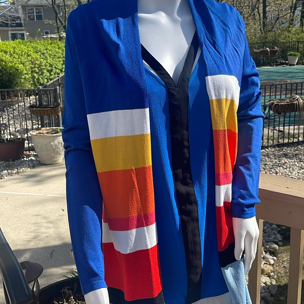 🛍5 for$20🛍️ Open cardigan by Red, multi stripe size small.